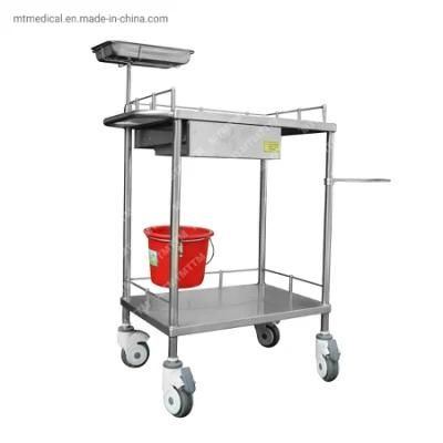 Hospital Medical Mobile Stainless Steel Mayo Table Stand Instrument Trolley