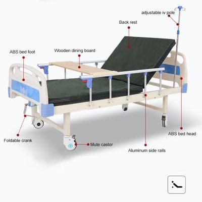 High Quality Cheap Hospital Medical Equipment Manual ABS 1 Crank Hospital Bed