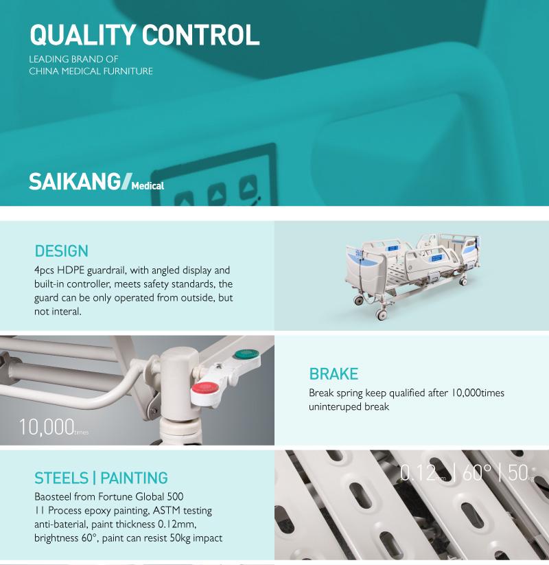 Sk001-15 Specifications of Hospita Automatic Electric 5 Functions Bed with Casters Manufacturer