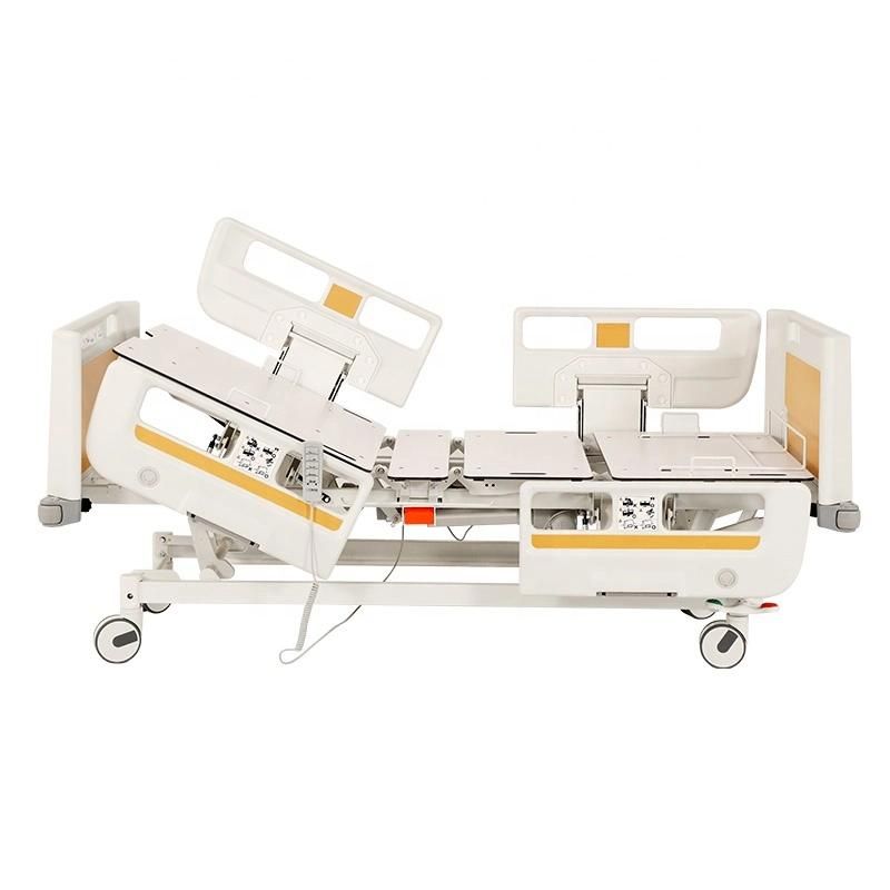 Fully Electric Motor Multi-Function Electric Nursing Bed Elevating with CPR Function Hospital Furniture Equipment