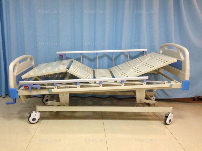 ICU Clinic ABS Five Function Crank Manual Hospital Bed for Patient