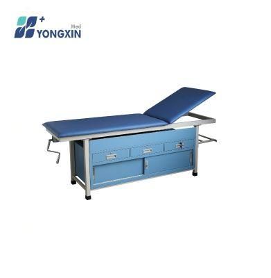 Yxz-008 Steel Adjustable Examination Couch with Drawers, Luxury Outpatient Hospital Exam Table, Medical Used Exam Bed