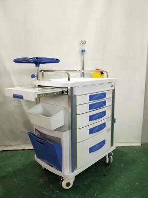 ABS Emergency Medical Crash Cart Trolley for Hospital Clinic