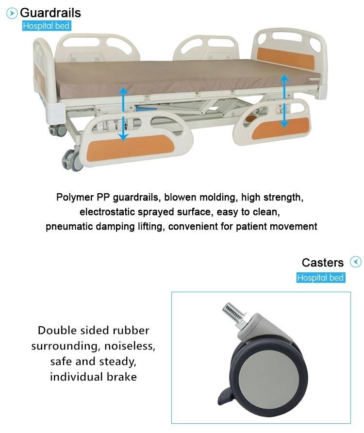 Medical Appliances Simple 3 Crank Manual Hospital Medical Bed