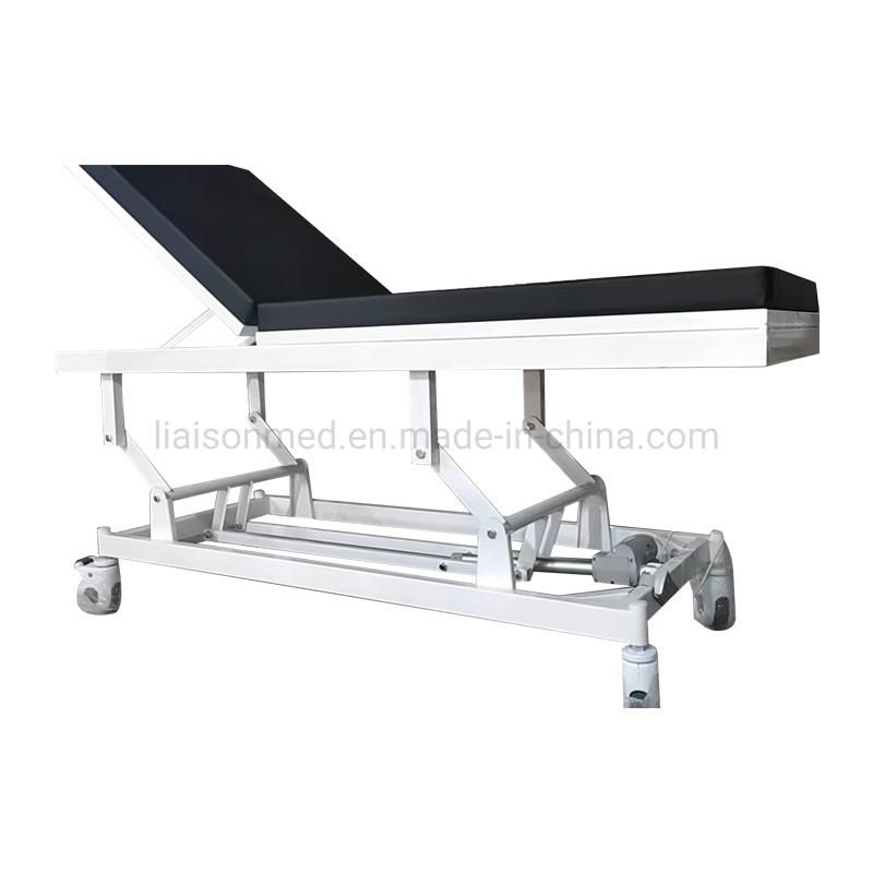 Mn-Jcc004 Medical Hospital Folding Steel Patient Examination Couch Adjustable Ackrest Nursing Examination Table