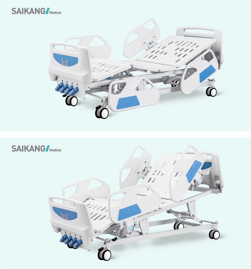 B4e Medical Manual Steel Folded Double-Crank Hospital Bed with Aluminum Alloy Side Rails