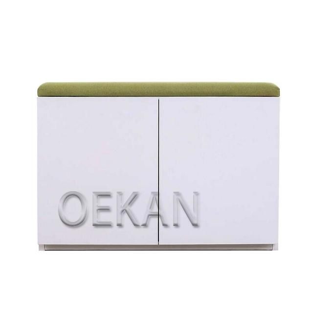 Oekan Hospital Use Furniture Modern Shoe Storage Cabinet Padded Sitting Stool Combination