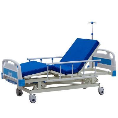 with CE Approved Stainless Steel Nursing Equipment Patient Manual Multi-Function Hospital Bed