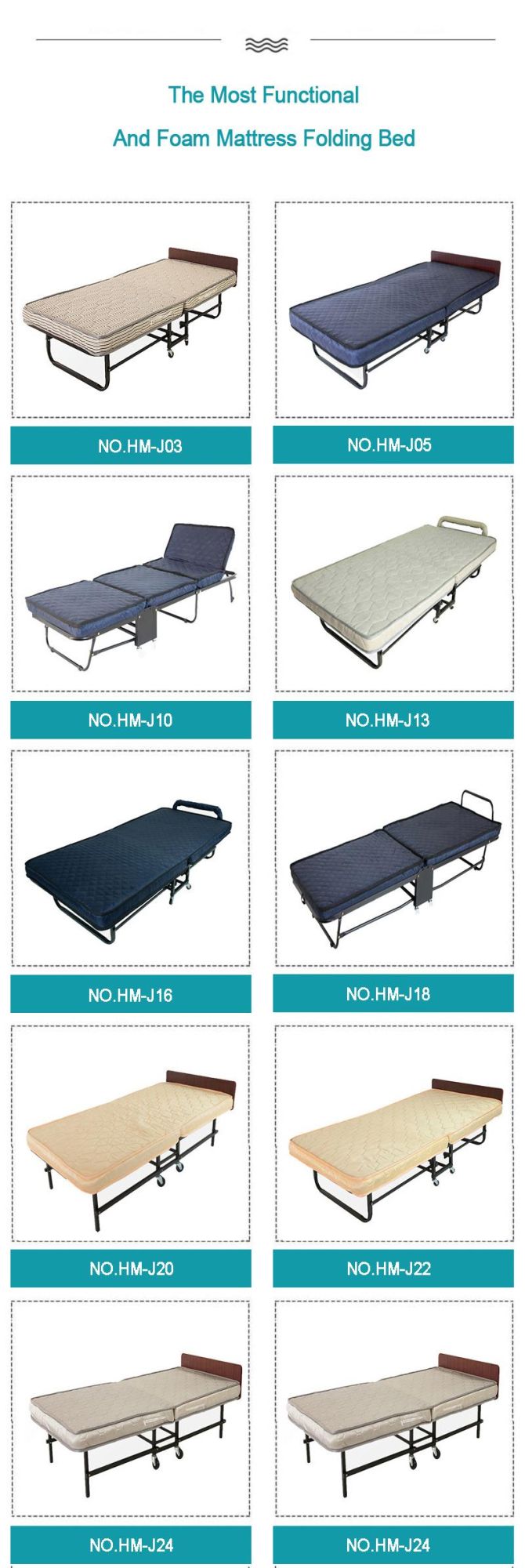 Best Selling Wholesale Folding Extra Bed Steel Furniture Portable for Hotel