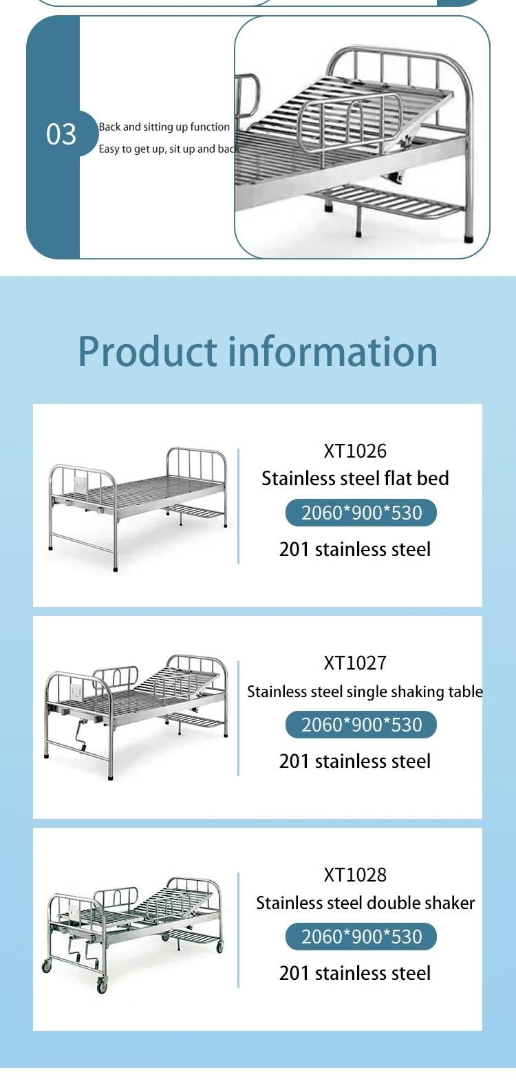 Medical Furniture Manual Sickbed (steel headband double rocker)