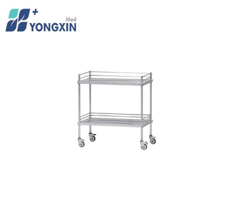Sm-002 Medical Cart, Hospital Trolley, Stainless Steel Trolley (two layer) for Hospital