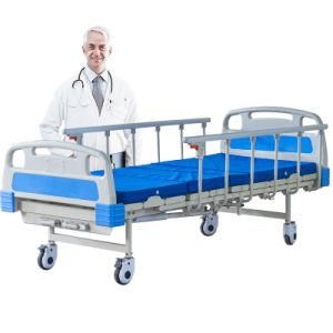 Manual Crank Hospital Bed with Backrest and Footrest Lifting Function