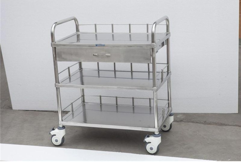 Best Price Hospital Emergency Treatment Cart Hospital Furniture Stainless Steel Medicine Trolley