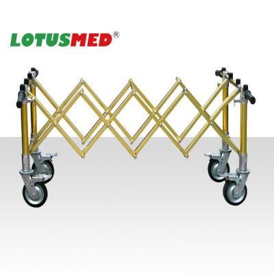 Lotusmed-Church Trolley Church Folding Metal Coffin Trolley Golden Collapsible Church Trolley