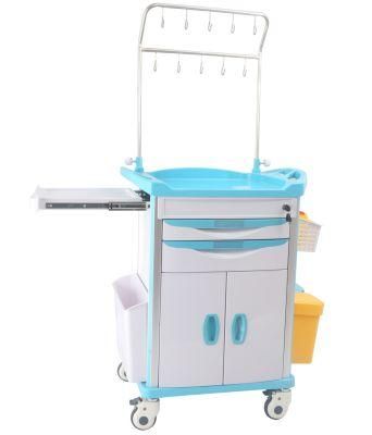 Factory Price Hospital Clinic Crash Cart Movable Medicine Transfusion ABS Trolley