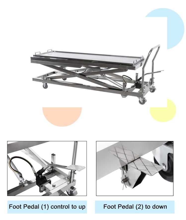 Roundfin Funeral Car Mortuary Transport Equipment Mortuary Scissor Body Lifter