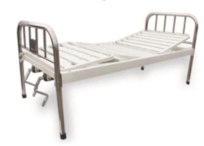 Medical Furniture Manual Sickbed (stainless steel headband double rocker)