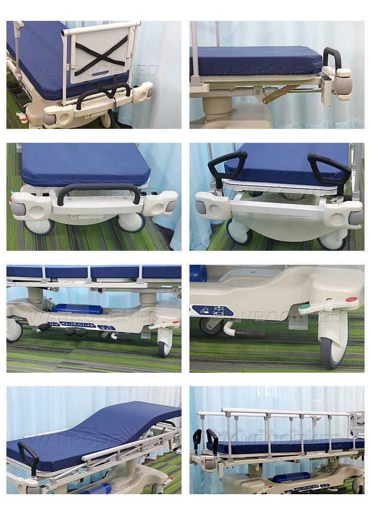 Bd111bd Hospital Operation Room Adjustable Mobile Ambulance Patient Emergency Transport Stretcher with Metal Fence