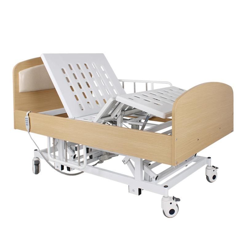 HS5003 China Manufacture Wooden Hospital Furniture Luxury Nursing Bed with Castors