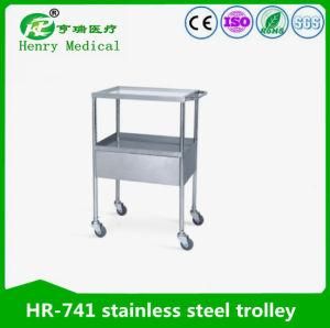 Stainless Steel Trolley with Two Shelves/Medical Instrument Trolley/Medical Cart