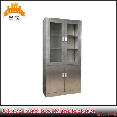 Hospital Laboratory Used Glass Door Stainless Steel Cabinet