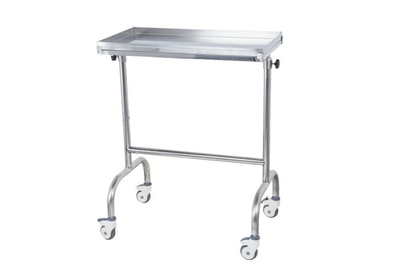 Stainless Steel Drawer Trolley Hospital Trolley with Three Shelves
