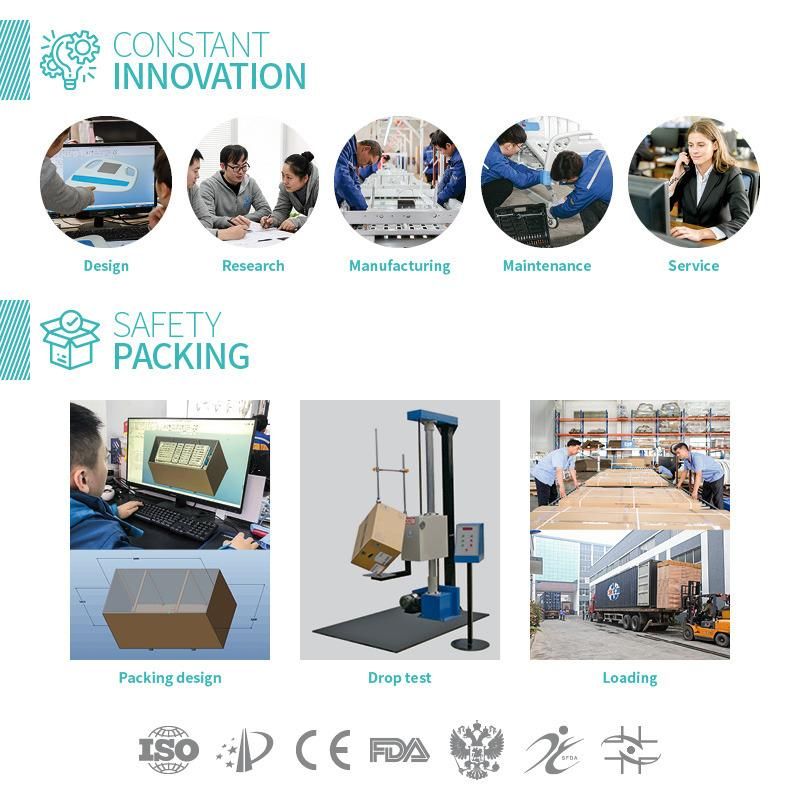 A3w Manual Hospital Bed with Folding Dining Table for Paralyzed Patient