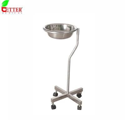 Stainless Steel Hospital Furniture Single Bowl Hospital Bowl Stand