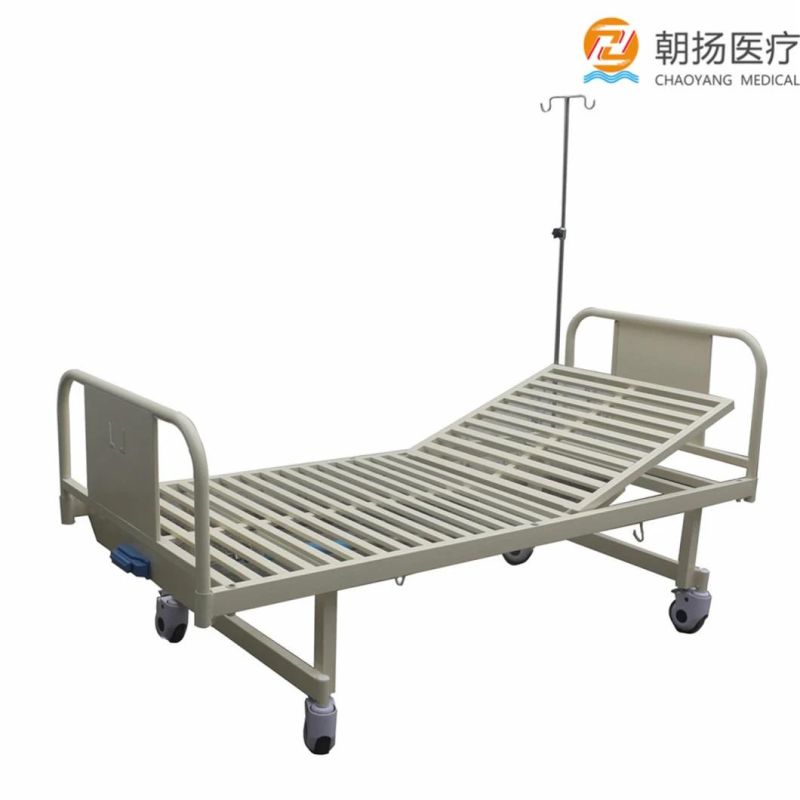 China Supply One Crank Manual Examination Couch Medical Adjustable Used Hospital Bed for Sale