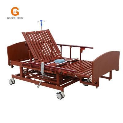 Medical Equipment Electric Multi Function Foldable ICU Hospital Home Nursing Bed with Casters Manufacturers