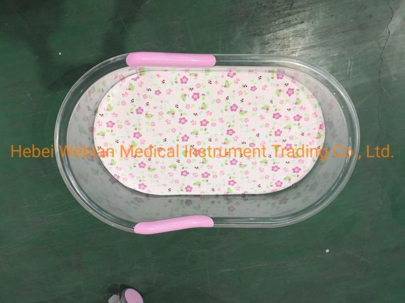 Medical Equipment Luxurious ABS Plastic Height Adjustable Hospital Baby Cot