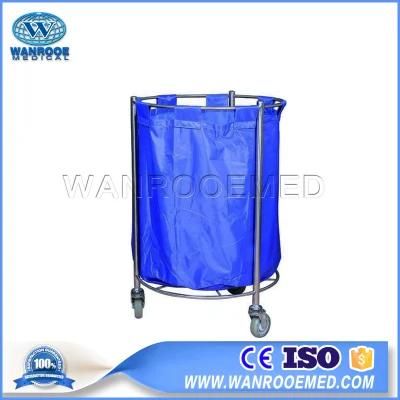 Bss021 Medical Service Hand Stainless Steel Dirty Linen Cleaning Trolley Cart with Bag