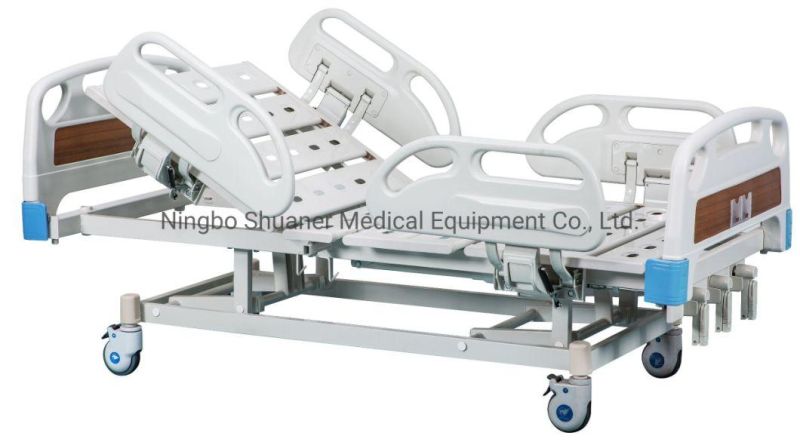 3 Function Adjustable Medical Furniture with Casters Clinic Patient Nursing Folding Manual Hospital Bed