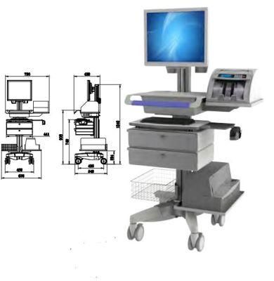 Mobile Charging Cart Hospital ABS Mobile Emergency Workstation Medical Instrument Computer Trolley with Drawers