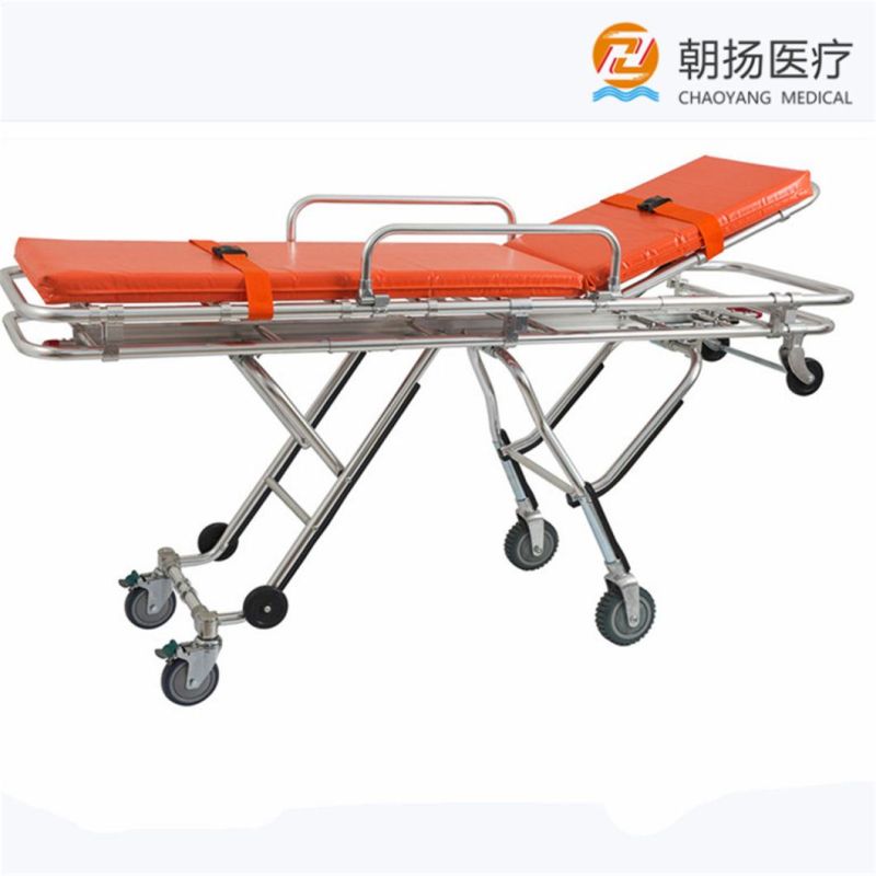 Automatic Hospital Used Folding Trolley Wheels Ambulance Patient Transfer Stretcher for Emergency Cy-F607