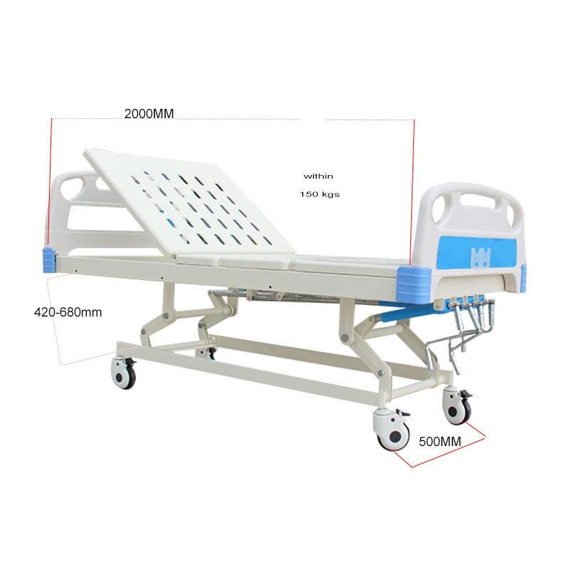 4 Crank 5 Function Adjustable Medical Furniture Folding Manual Patient Nursing Hospital ICU Bed