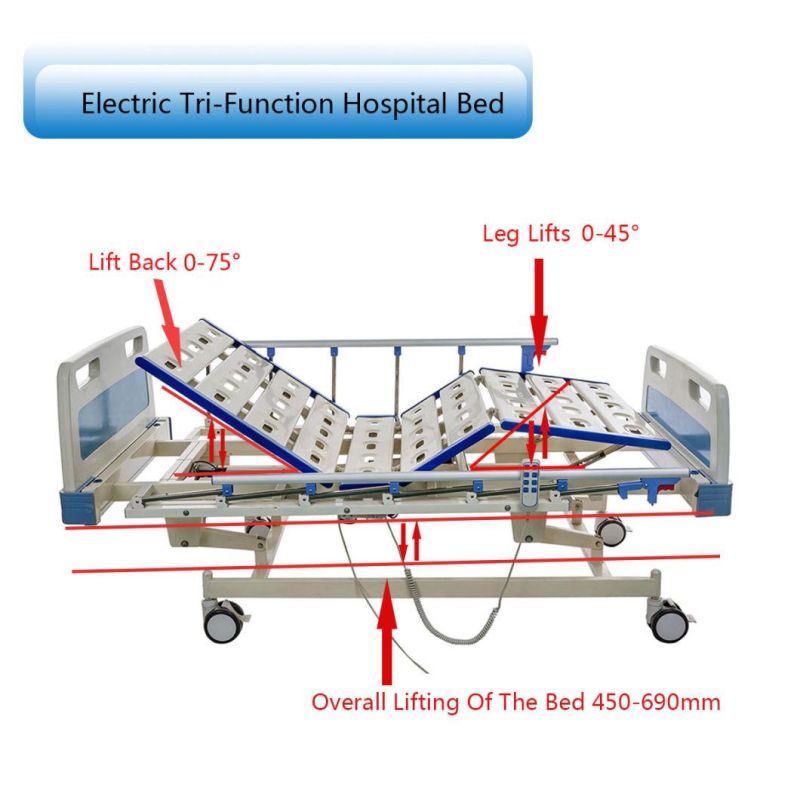 Aluminum Alloy Side Rails 2 Function Electric Hospital Bed dB04