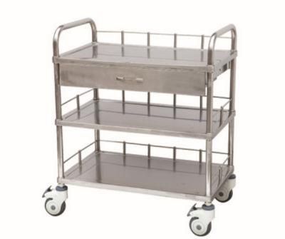 Factory Direct Stainless Steel Hospital Use Medical Emergency First-Aid Trolley