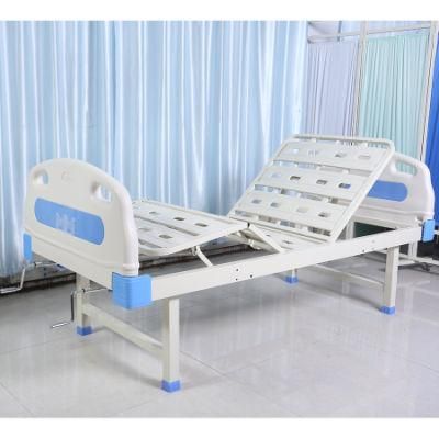 Medical Equipment Manual 2 Crank Patient Bed Two Function Medical ICU Hospital Bed Without Casters