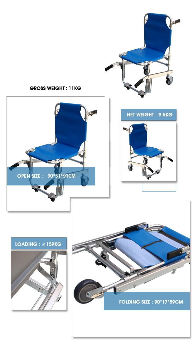 Simple Medical Stair Stretcher Steel Foldable Manual Disabled Climbing Wheelchair