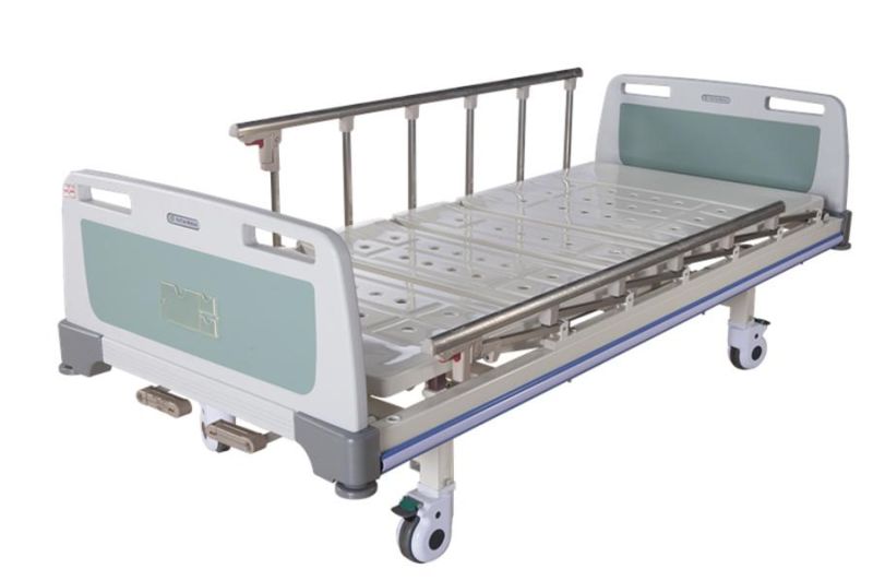 Best Price China ABS Hanging Head Manual Two Shake Double Functional Hospital Patient Nursing Bed