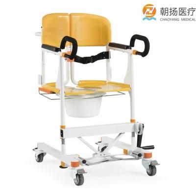 Multi-Purpose Manual Folding Lift Chair Shower Chair Patient Transfer Toilet Commode Chair