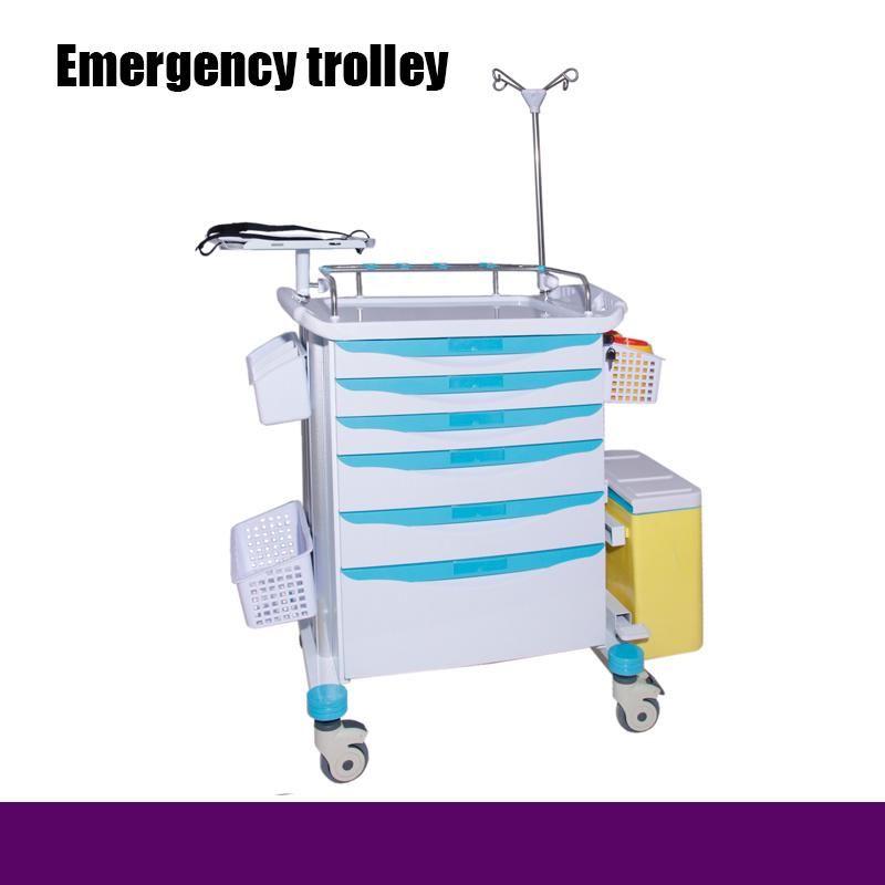 Multifunctional Hospital ABS Medicine & Emergency Trolley