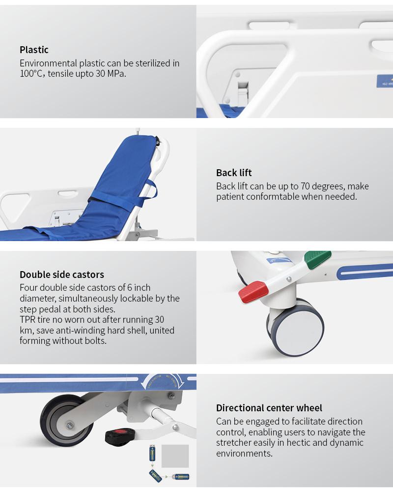 Skb041-1 Made in China Patient Trolley Used for Transport Patient