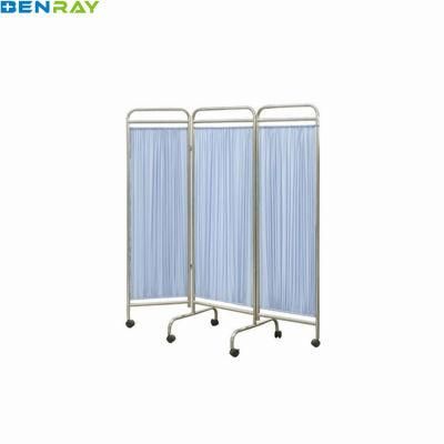 Cheap Hospital Furniture Fold Medical Bed Room Divider Partition Bed Screen with Wheels 3-Folding Bed Screen