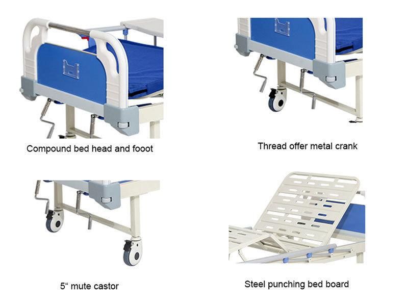 High Quality 2 Cranks Manuals Stainless Steel Hospital Bed From China