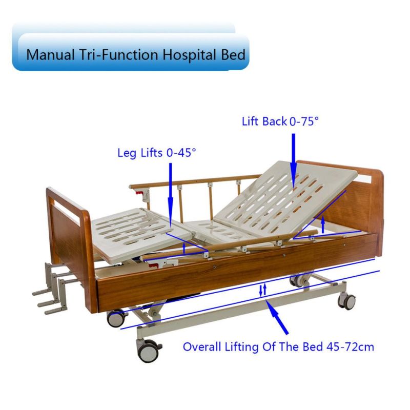 Care Homes Three Function Manual Nursing Bed Bc03-1b