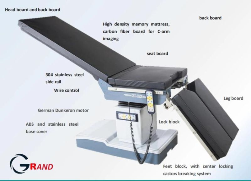 FDA CE Hospital Equipment Electric Moveable Operation/ Operating Table Medical Imaging Table Surgical Table Hospital Table