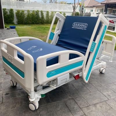Y8t Professional ICU Nursing Steel Medical Furniture Plastic Guardrail Multifunction Adjust Electric Hospital Bed with Casters