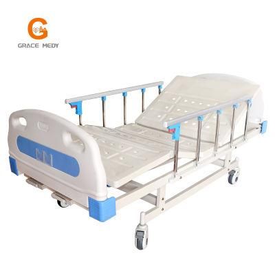 2 Crank 2 Function Manual Patient Nursing Hospital Bed Adjustable Medical Furniture Folding